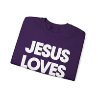Jesus Loves You – Gildan Heavy Blend | Trendy Women’s and Men's Soft Sweatshirt. Direct to Garment. Printed & Shipped in the USA. Unisex Sizes.