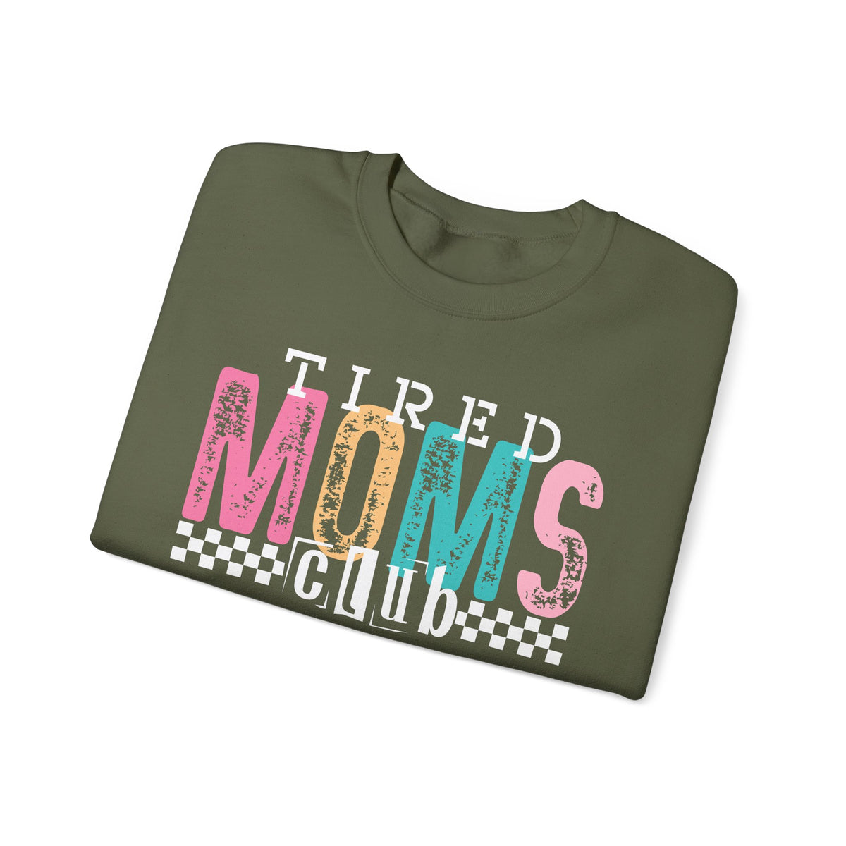 Tired Moms Club Pastel – Gildan Heavy Blend | Trendy Women’s Soft Sweatshirt. Direct to Garment. Printed & Shipped in the USA. Unisex Sizes.