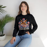 Patriotic Highland, America's 250th Birthday – Gildan Heavy Blend | Trendy Women’s and Men's Soft Sweatshirt. Direct to Garment. Printed & Shipped in the USA. Unisex Sizes.