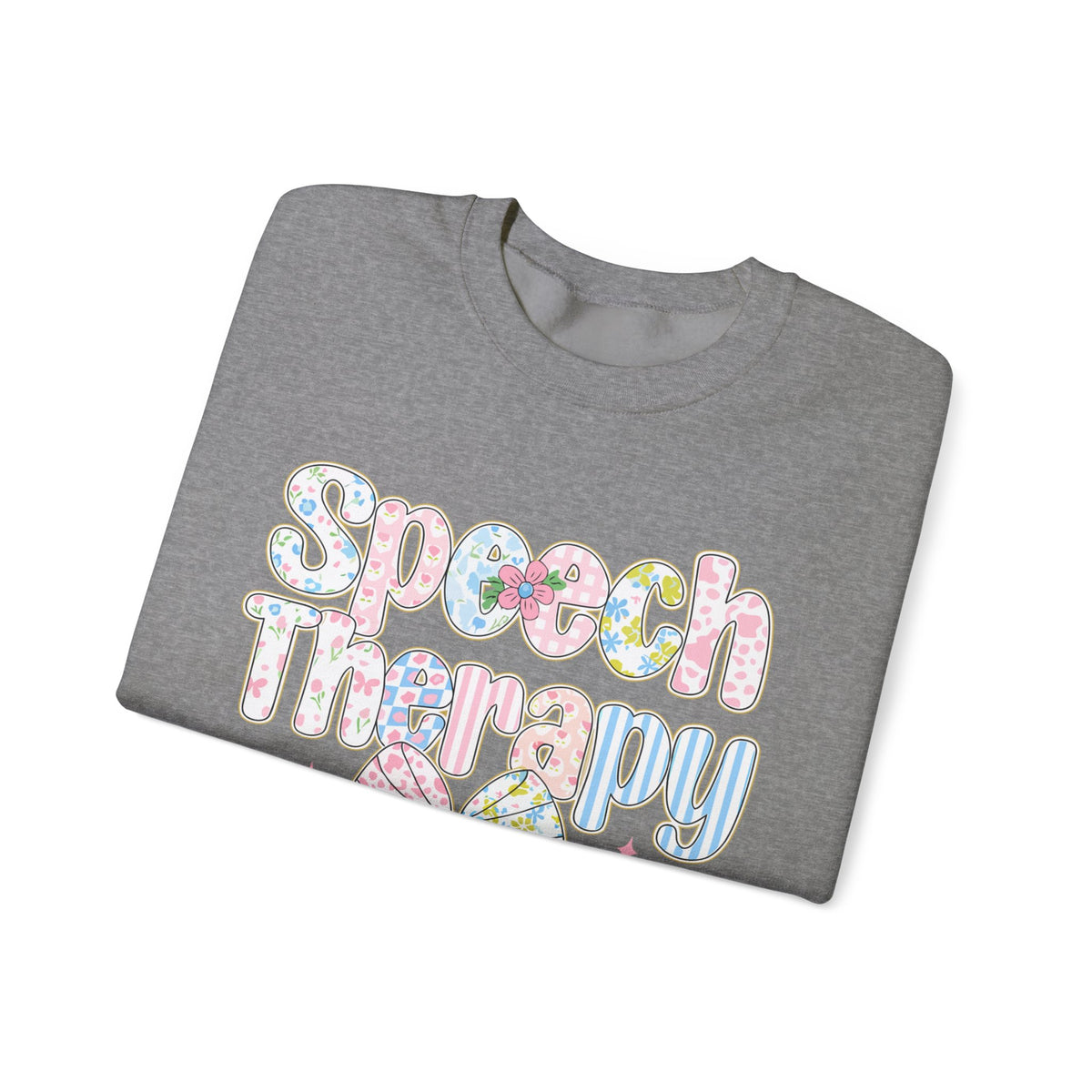 Speech Therapy - Pink Blue Coquette – Gildan Heavy Blend | Trendy Women’s Soft Sweatshirt. Direct to Garment. Printed & Shipped in the USA. Unisex Sizes.