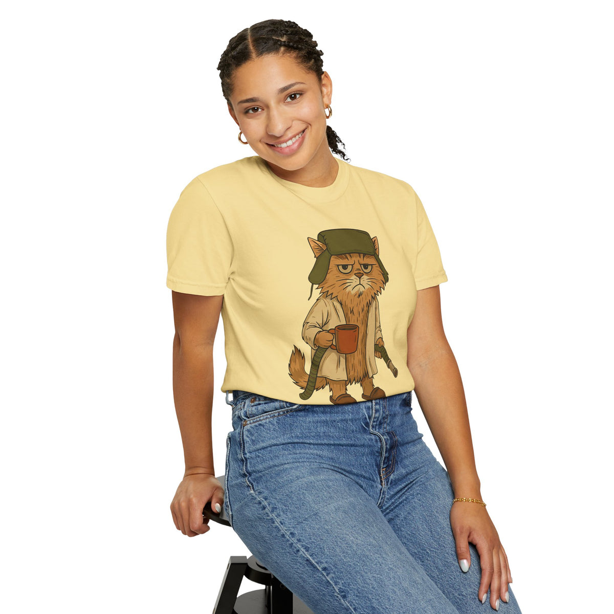 Litter's Full, Funny Cat - Comfort Colors | Trendy Men's and Women's T-Shirt. Direct to Garment. Printed & Shipped in the USA. Unisex Sizes.