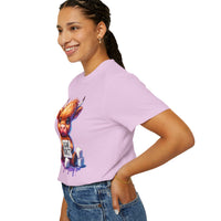 Sugar Addict Highland Cow - Comfort Colors | Trendy Women's T-Shirt. Direct to Garment. Printed & Shipped in the USA. Unisex Sizes.