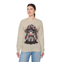 Cute Highland Cow 'Hot Mess' In Braids – Gildan Heavy Blend | Trendy Women’s Soft Sweatshirt. Direct to Garment. Printed & Shipped in the USA. Unisex Sizes.