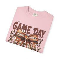 Game Day - Football Bow - Comfort Colors | Trendy Women's T-Shirt. Direct to Garment. Printed & Shipped in the USA. Unisex Sizes.