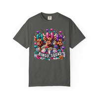 Cute Highland Cows Bingo Squad - Comfort Colors | Trendy Women's T-Shirt. Direct to Garment. Printed & Shipped in the USA. Unisex Sizes.