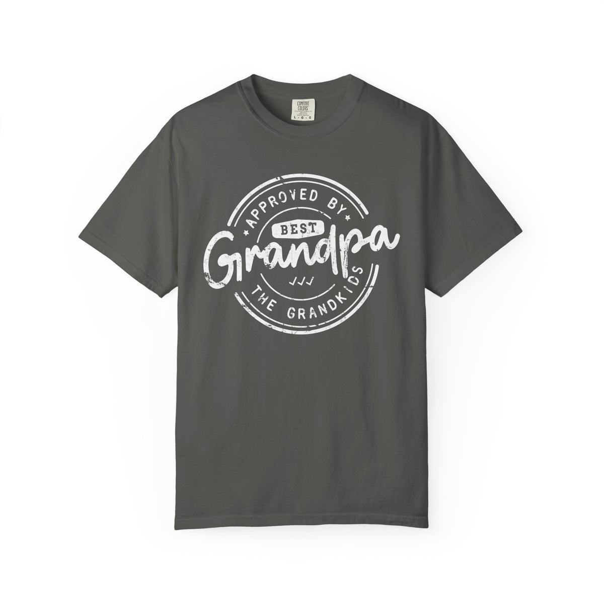 Best Grandpa, Approved by the Grandkids - Comfort Colors | Trendy Men's T-Shirt. Direct to Garment. Printed & Shipped in the USA. Unisex Sizes.