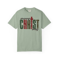 Distressed Merry ChrisTmas Faith - Comfort Colors | Trendy Men's and Women's T-Shirt. Direct to Garment. Printed & Shipped in the USA. Unisex Sizes.