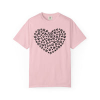 Dog Paw Heart - Comfort Colors | Trendy Women's T-Shirt. Direct to Garment. Printed & Shipped in the USA. Unisex Sizes.