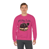 If I Fits I Sits, Cat in a Box – Gildan Heavy Blend | Trendy Women’s and Men's Soft Sweatshirt. Direct to Garment. Printed & Shipped in the USA. Unisex Sizes.