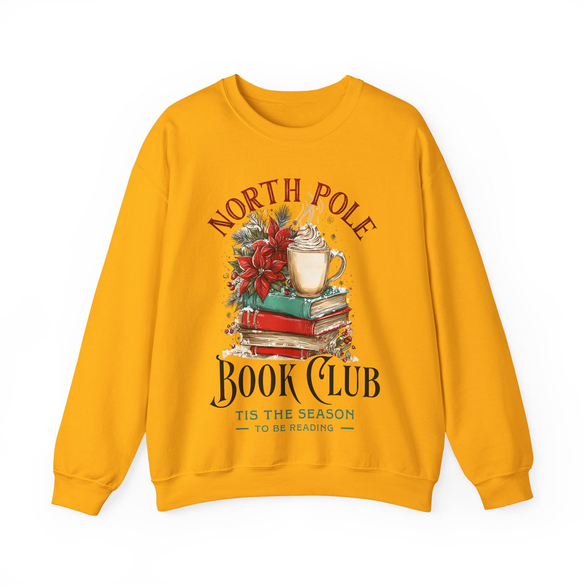 North Pole Book Club – Gildan Heavy Blend | Trendy Women’s Soft Sweatshirt. Direct to Garment. Printed & Shipped in the USA. Unisex Sizes.