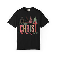 Merry ChrisTmas Christian Faith Graphic - Comfort Colors | Trendy Women's T-Shirt. Direct to Garment. Printed & Shipped in the USA. Unisex Sizes.