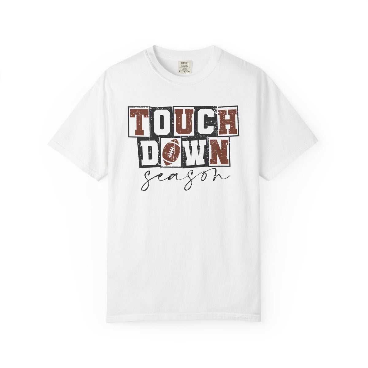 Touchdown Season - Distressed - Comfort Colors | Trendy Men's and Women's T-Shirt. Direct to Garment. Printed & Shipped in the USA. Unisex Sizes.