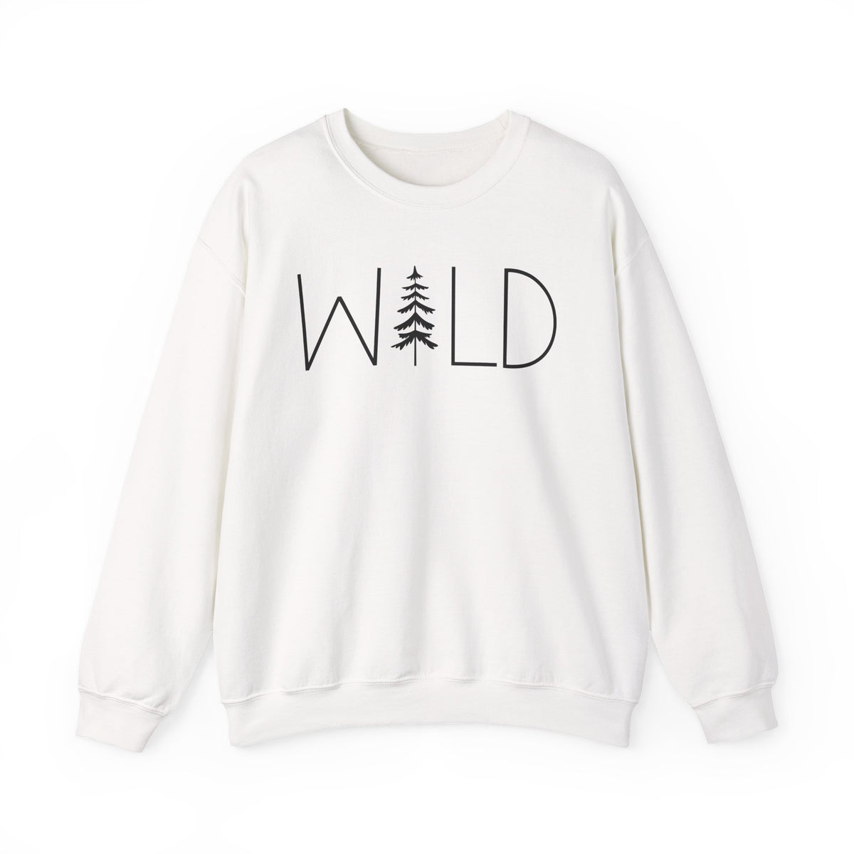 Wild Graphic, Nature, Pine Tree, Adventure – Gildan Heavy Blend | Trendy Women’s and Men's Soft Sweatshirt. Direct to Garment. Printed & Shipped in the USA. Unisex Sizes.