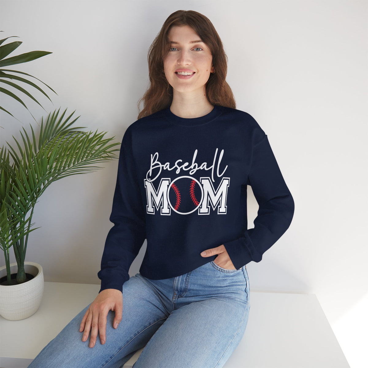 Baseball Mom – Gildan Heavy Blend | Trendy Women’s Soft Sweatshirt. Direct to Garment. Printed & Shipped in the USA. Unisex Sizes.