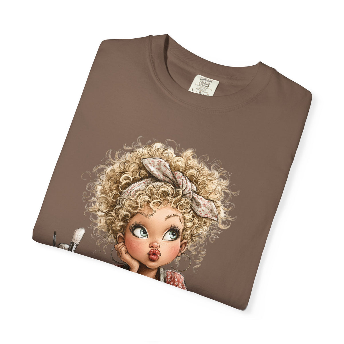 Cute Artist Curly Girl - Comfort Colors | Trendy Women's T-Shirt. Direct to Garment. Printed & Shipped in the USA. Unisex Sizes.