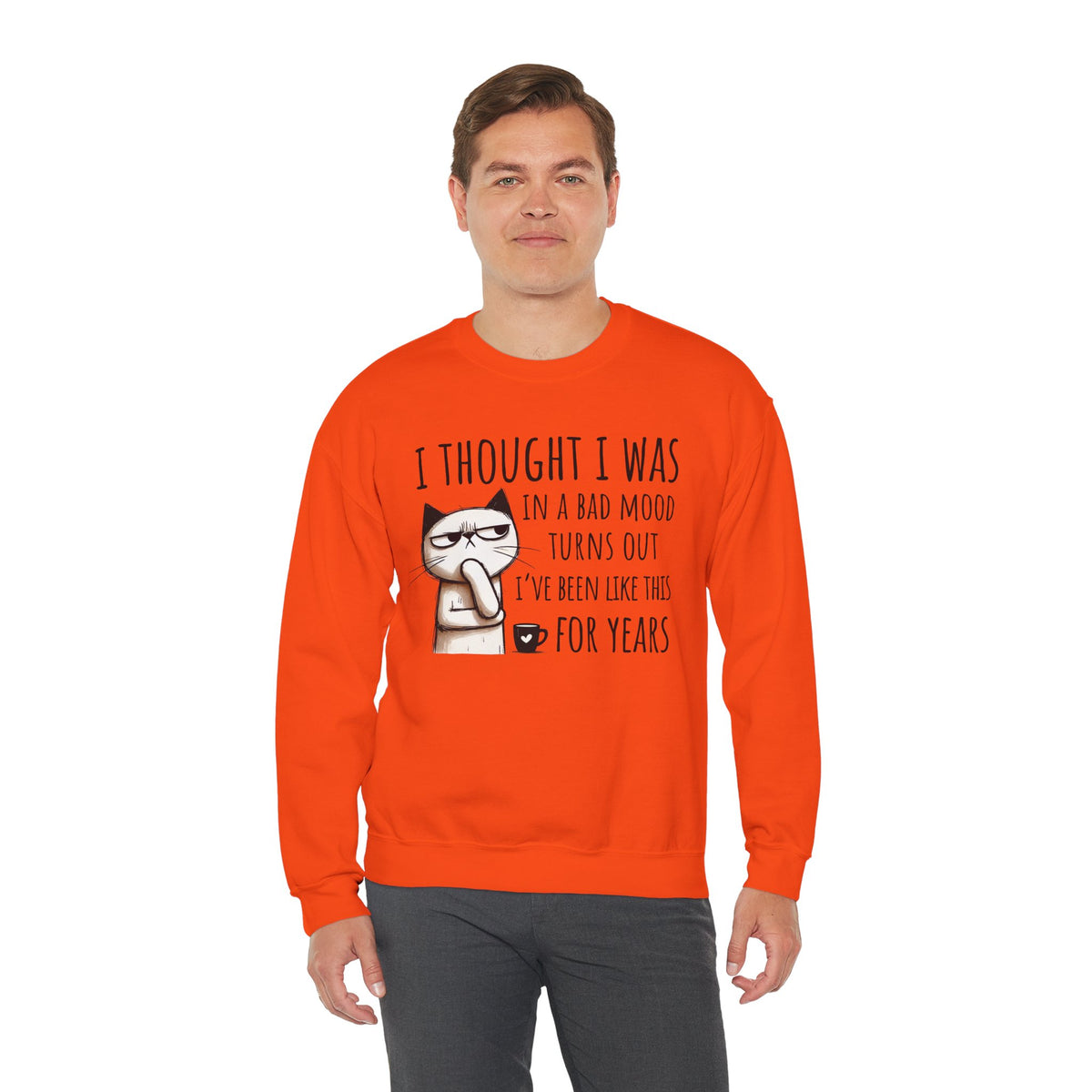 I Thought I Was In A Bad Mood, Grumpy Cat – Gildan Heavy Blend | Trendy Men's and Women’s Soft Sweatshirt. Direct to Garment. Printed & Shipped in the USA. Unisex Sizes.