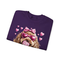 Goldendoodle Love – Gildan Heavy Blend | Trendy Women’s Soft Sweatshirt. Direct to Garment. Printed & Shipped in the USA. Unisex Sizes.
