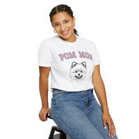 Pom Mom, Varsity - Comfort Colors | Trendy Women's T-Shirt. Direct to Garment. Printed & Shipped in the USA. Unisex Sizes.