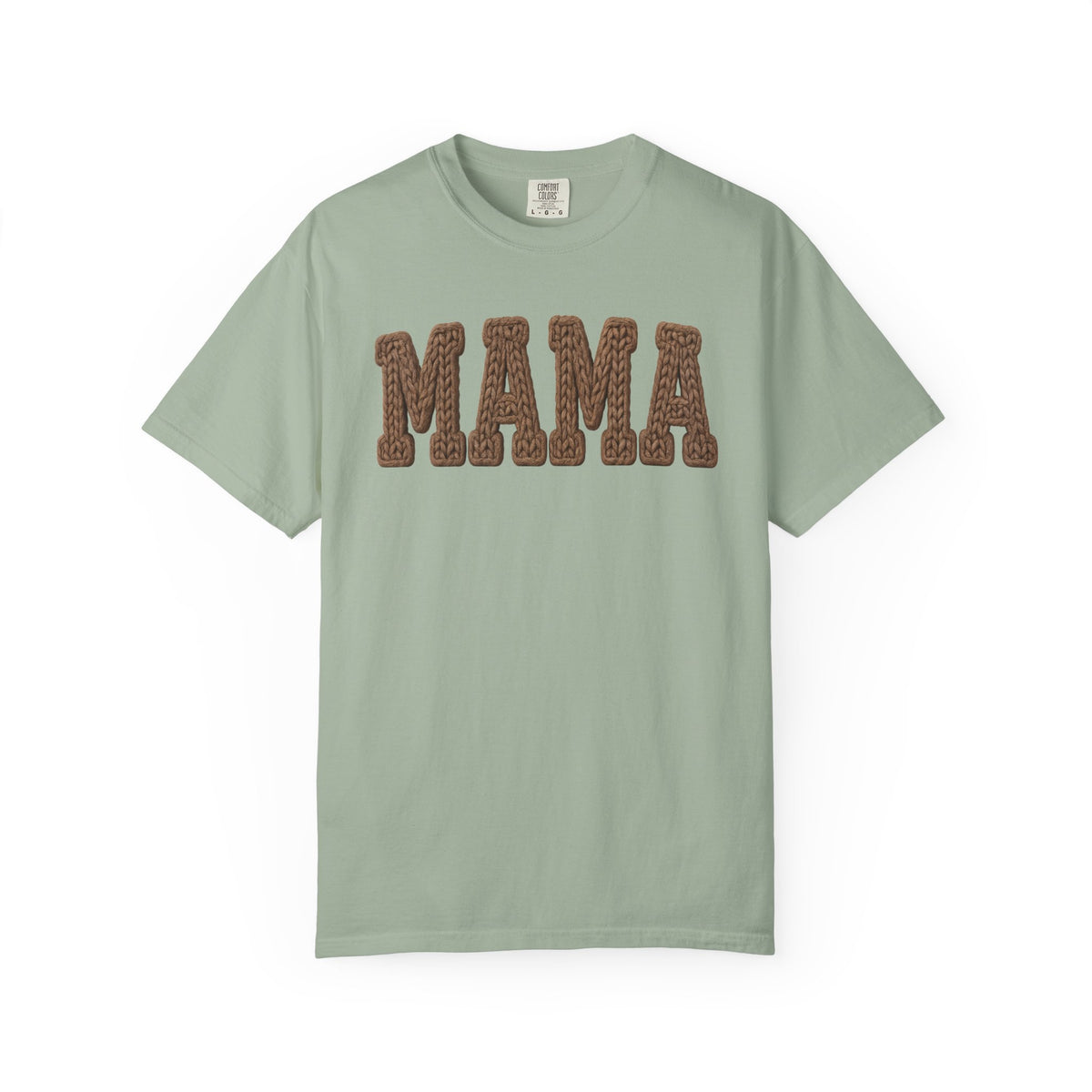 Mama, Faux Knit - Comfort Colors | Trendy Women's T-Shirt. Direct to Garment. Printed & Shipped in the USA. Unisex Sizes.