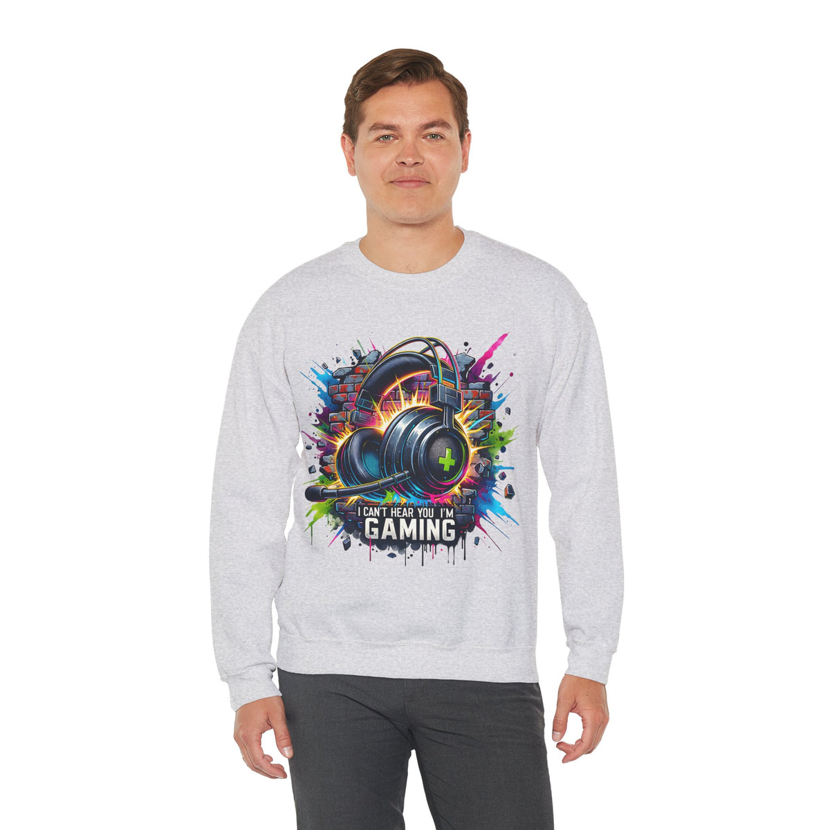 Gaming Headset I Can't Hear You, I'm Gaming – Gildan Heavy Blend | Trendy Women’s and Men's Soft Sweatshirt. Direct to Garment. Printed & Shipped in the USA. Unisex Sizes.