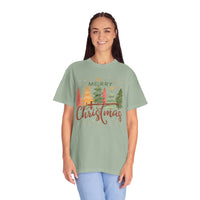 Merry ChrisTmas - Christian Faith - Comfort Colors | Trendy Women's T-Shirt. Direct to Garment. Printed & Shipped in the USA. Unisex Sizes.