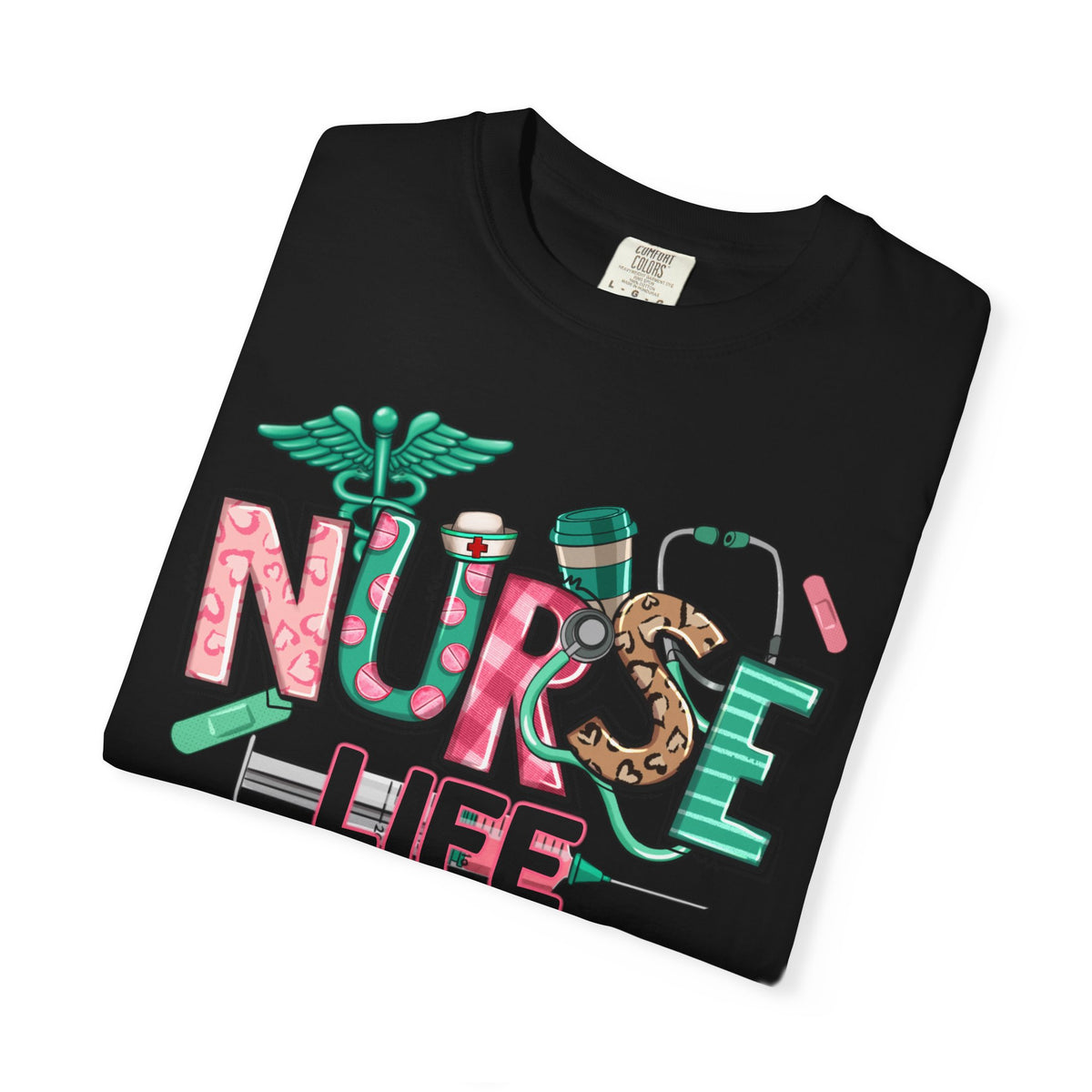 Nurse Life Cute Preppy Healthcare - Comfort Colors | Trendy Women's T-Shirt. Direct to Garment. Printed & Shipped in the USA. Unisex Sizes.