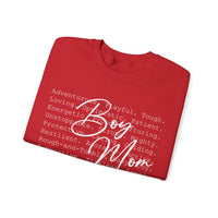 Boy Mom Typography – Gildan Heavy Blend | Trendy Women’s Soft Sweatshirt. Direct to Garment. Printed & Shipped in the USA. Unisex Sizes.