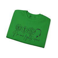 No One Fights Alone, Heroes – Gildan Heavy Blend | Trendy Women’s and Men's Soft Sweatshirt. Direct to Garment. Printed & Shipped in the USA. Unisex Sizes.