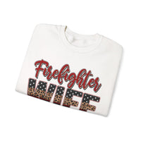 Firefighter Wife Patriotic Flag Lettering for Firefighter Spouse – Gildan Heavy Blend | Trendy Women’s Soft Sweatshirt. Direct to Garment. Printed & Shipped in the USA. Unisex Sizes.