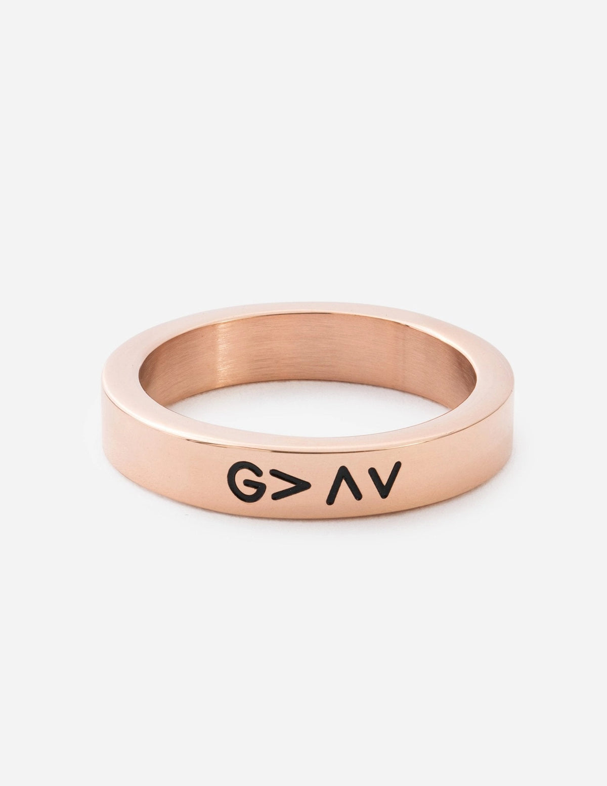 "God is Greater…Highs Lows" Rose Gold-Colored Stackable Ring