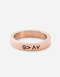 "God is Greater…Highs Lows" Rose Gold-Colored Stackable Ring