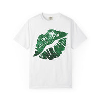 Green Faux Glitter Kiss - Comfort Colors | Trendy Women's T-Shirt. Direct to Garment. Printed & Shipped in the USA. Unisex Sizes.
