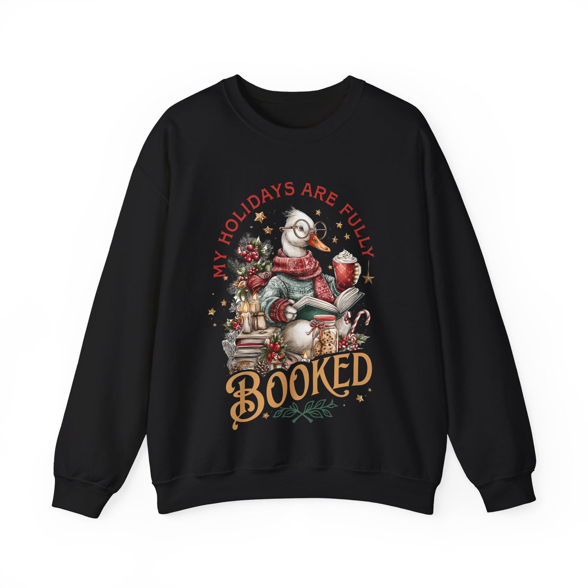 My Holidays are Fluffy and Booked – Gildan Heavy Blend | Trendy Women’s Soft Sweatshirt. Direct to Garment. Printed & Shipped in the USA. Unisex Sizes.