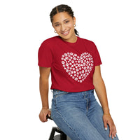 Dog Paw Heart - Comfort Colors | Trendy Women's T-Shirt. Direct to Garment. Printed & Shipped in the USA. Unisex Sizes.