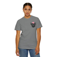 Head Heffa Highland Cow, Front & Back Print - Comfort Colors | Trendy Women's T-Shirt. Direct to Garment. Printed & Shipped in the USA. Unisex Sizes.