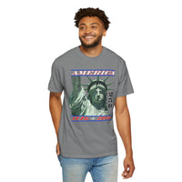 America's 250th Birthday, Statue of Liberty - Comfort Colors | Trendy Men's and Women's T-Shirt. Direct to Garment. Printed & Shipped in the USA. Unisex Sizes.