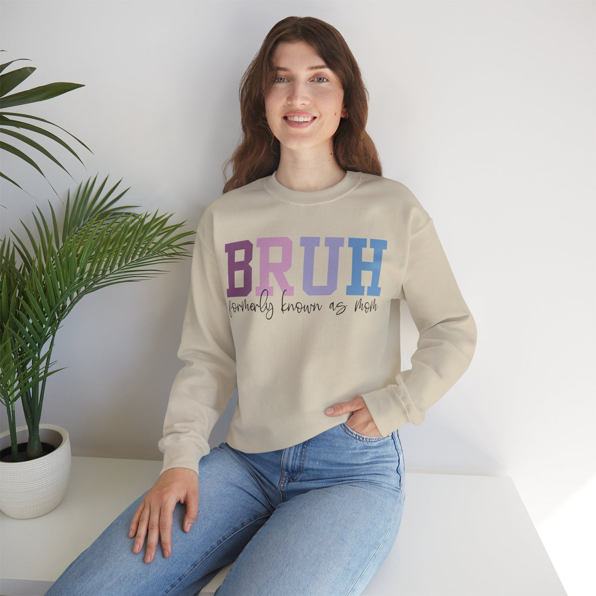 BRUH Formerly Known As Mom – Gildan Heavy Blend | Trendy Women’s Soft Sweatshirt. Direct to Garment. Printed & Shipped in the USA. Unisex Sizes.