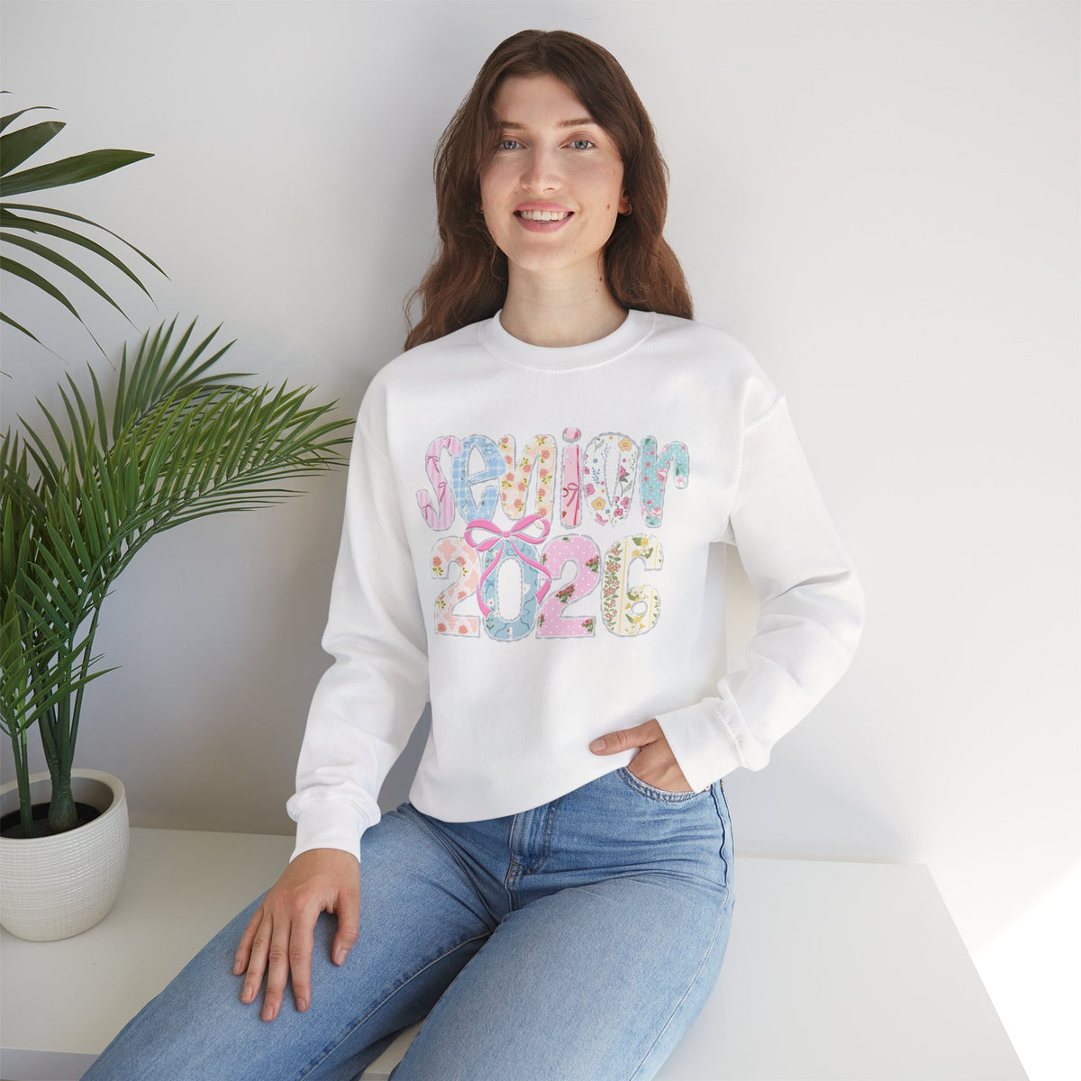 Class of 2026 Senior - Pink Coquette Bow – Gildan Heavy Blend | Trendy Women’s Soft Sweatshirt. Direct to Garment. Printed & Shipped in the USA. Unisex Sizes.