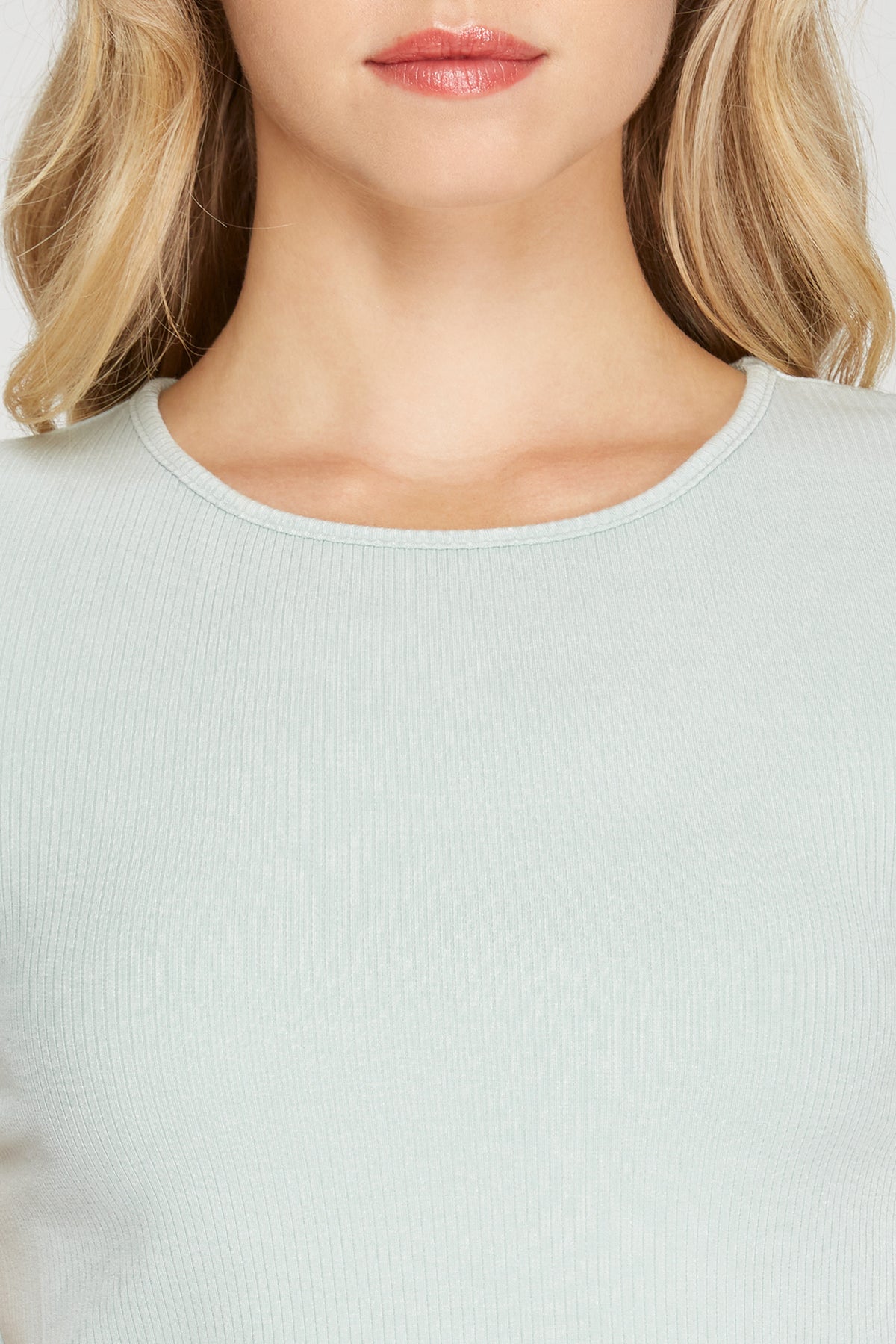 Short Sleeve (Mint) Ribbed Basic Top