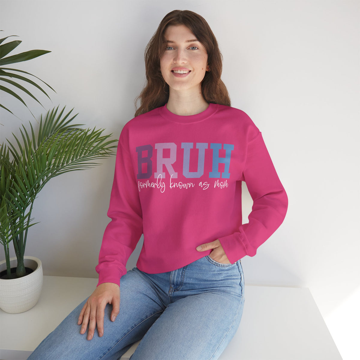 BRUH Formerly Known As Mom – Gildan Heavy Blend | Trendy Women’s Soft Sweatshirt. Direct to Garment. Printed & Shipped in the USA. Unisex Sizes.