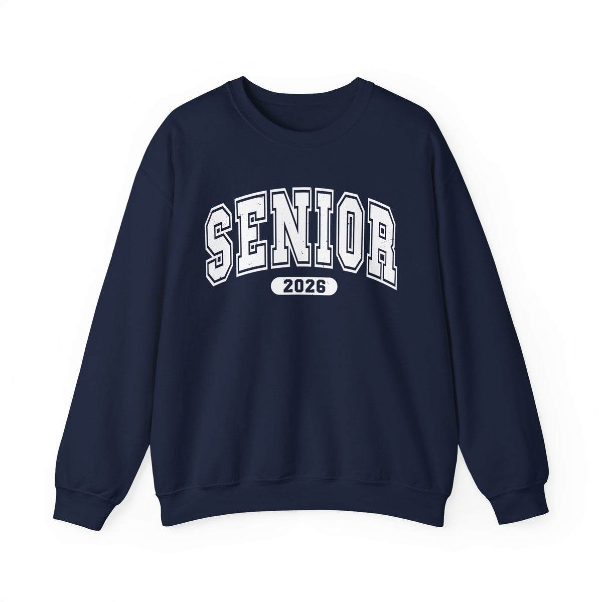 Senior 2026, Varsity – Gildan Heavy Blend | Trendy Women’s and Men's Soft Sweatshirt. Direct to Garment. Printed & Shipped in the USA. Unisex Sizes.