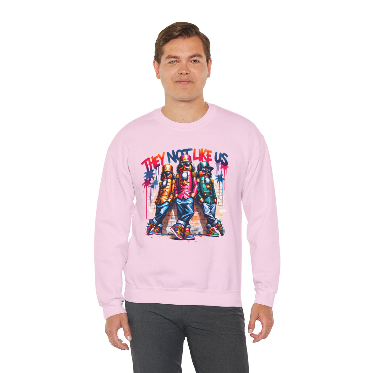 They Not Like Us Nutcracker Trio Christmas – Gildan Heavy Blend | Trendy Women’s and Men's Soft Sweatshirt. Direct to Garment. Printed & Shipped in the USA. Unisex Sizes.