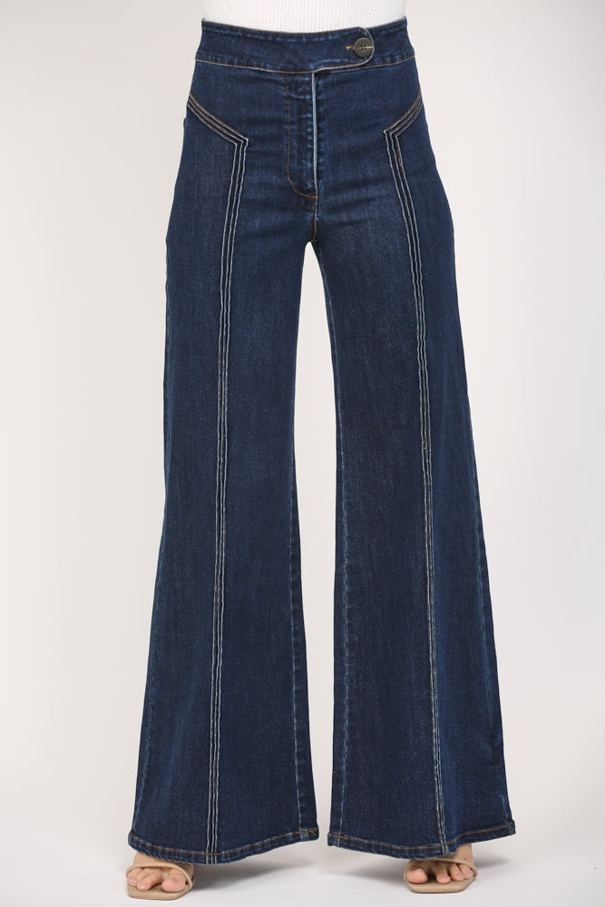 Woodstock (Dark Wash) High-Rise Wide Leg Jeans