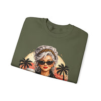 Too Old To Care, Fashionista Grandma – Gildan Heavy Blend | Trendy Women’s Soft Sweatshirt. Direct to Garment. Printed & Shipped in the USA. Unisex Sizes.