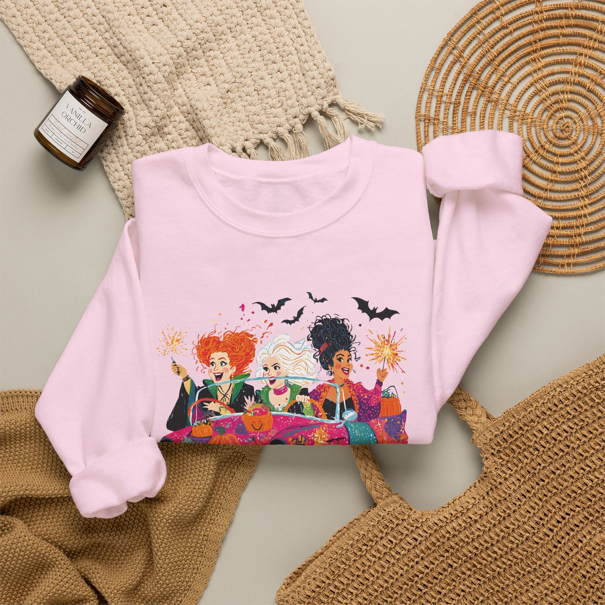 Witch Way to the Party? – Gildan Heavy Blend | Trendy Women’s Soft Sweatshirt. Direct to Garment. Printed & Shipped in the USA. Unisex Sizes.