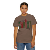 Distressed Merry ChrisTmas Faith - Comfort Colors | Trendy Men's and Women's T-Shirt. Direct to Garment. Printed & Shipped in the USA. Unisex Sizes.