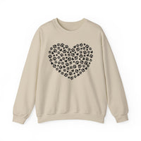 Dog Paw Heart – Gildan Heavy Blend | Trendy Women’s Soft Sweatshirt. Direct to Garment. Printed & Shipped in the USA. Unisex Sizes.