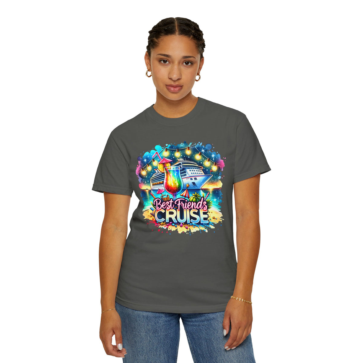 Best Friends Cruise - Comfort Colors | Trendy Women's T-Shirt. Direct to Garment. Printed & Shipped in the USA. Unisex Sizes.
