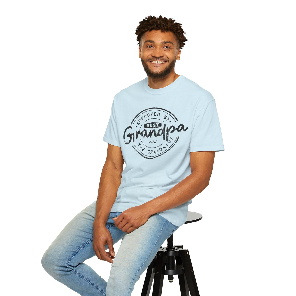 Best Grandpa, Approved by the Grandkids - Comfort Colors | Trendy Men's T-Shirt. Direct to Garment. Printed & Shipped in the USA. Unisex Sizes.