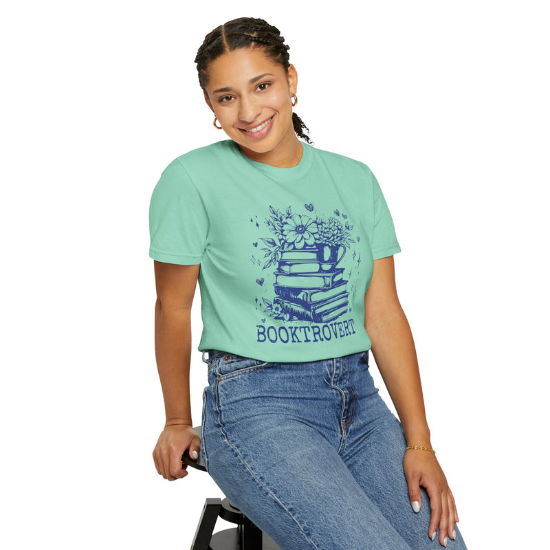 Booktrovert - Comfort Colors | Trendy Women's T-Shirt. Direct to Garment. Printed & Shipped in the USA. Unisex Sizes.